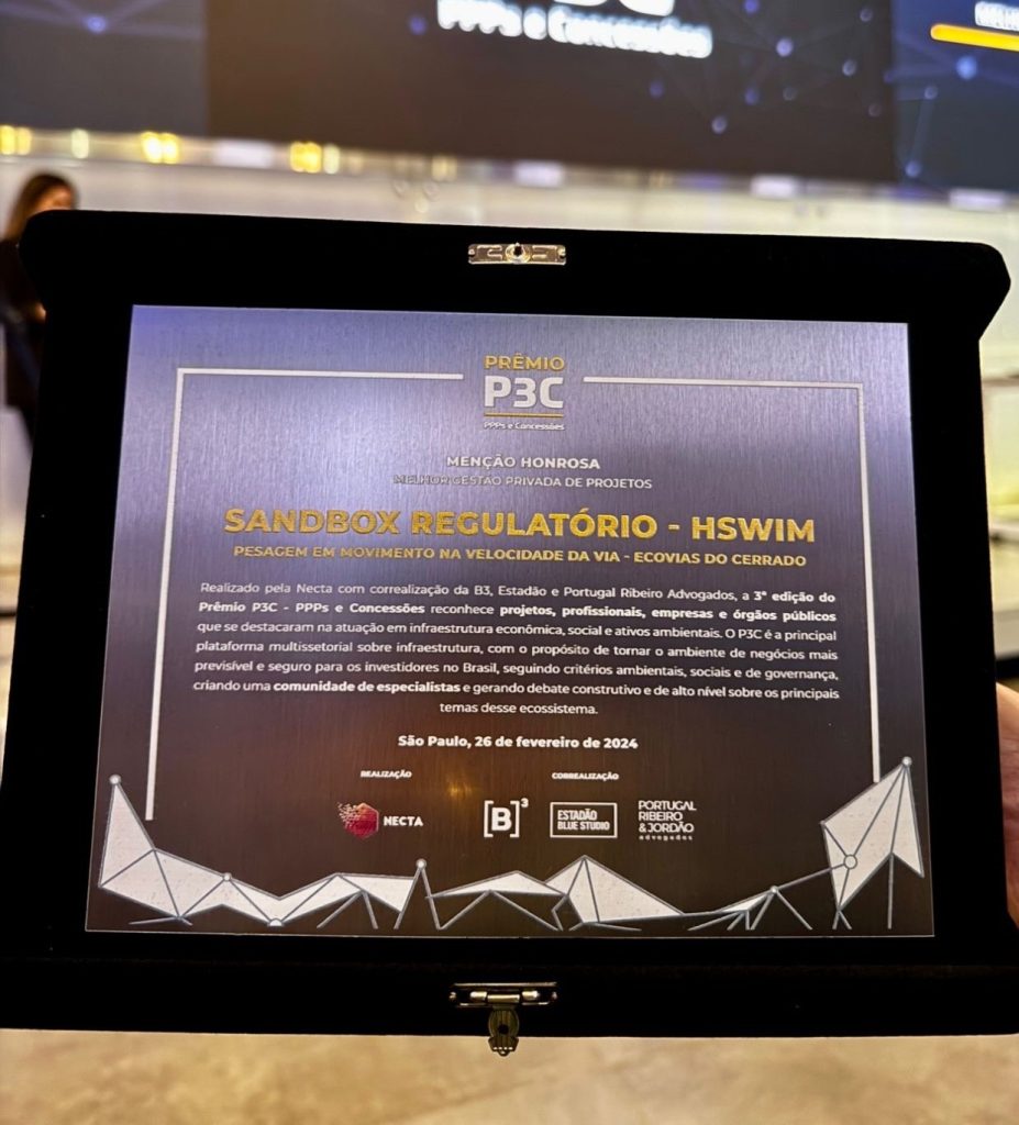 O projeto “HS-WIM – Pesagem em Movimento na Velocidade da Via” foi reconhecido com menção honrosa durante a entrega do Prêmio P3C, na B3.